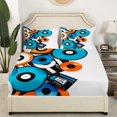 thumbnail image 3 of Vinyl Records Kids Sheet Set Blue Music Radio Vintage Sheets,Mucical Disc Pattern Bed Sheets Set King Music Instrument Decorations Bed Set for Boys Girls Home, 3 of 7