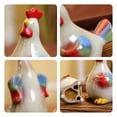 thumbnail image 7 of TERGAYEE 3Pcs Easter Decoration Farm Animals Porcelain Figure Feng Shui Statue Ceramic Collectible Figurines Rooster Kitchen Decor Ceramic Crafts Hen Figurine Ceramics, 7 of 7