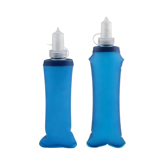 2PCS Soft Flask Collapsible Water Bottles,TPU Outdoor Convenient with Squeezable Bite Nozzle for Hiking,Cycling,Camping