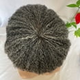 thumbnail image 2 of Toupee For Men Human Hair Men Wigs Hairstyles 360 Men Wave Swiss Full Lace Toupee 1B50 Grey Hair 8x10inch Hair System Kinky Cruly, 2 of 6