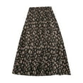 thumbnail image 3 of abtuhar High Waisted Skirts for Women,Women's Skirts,Womens Floral Print Boho Maxi Skirt Elastic High Waist Pleated Ruffle Flowy Long Skirts Black, 3 of 4