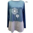 thumbnail image 4 of Suéter holgado de manga larga para mujer, cuello redondo, estampado informal, sudadera para niña, azul, 3XL Scienceny AP003825-12, 4 of 5