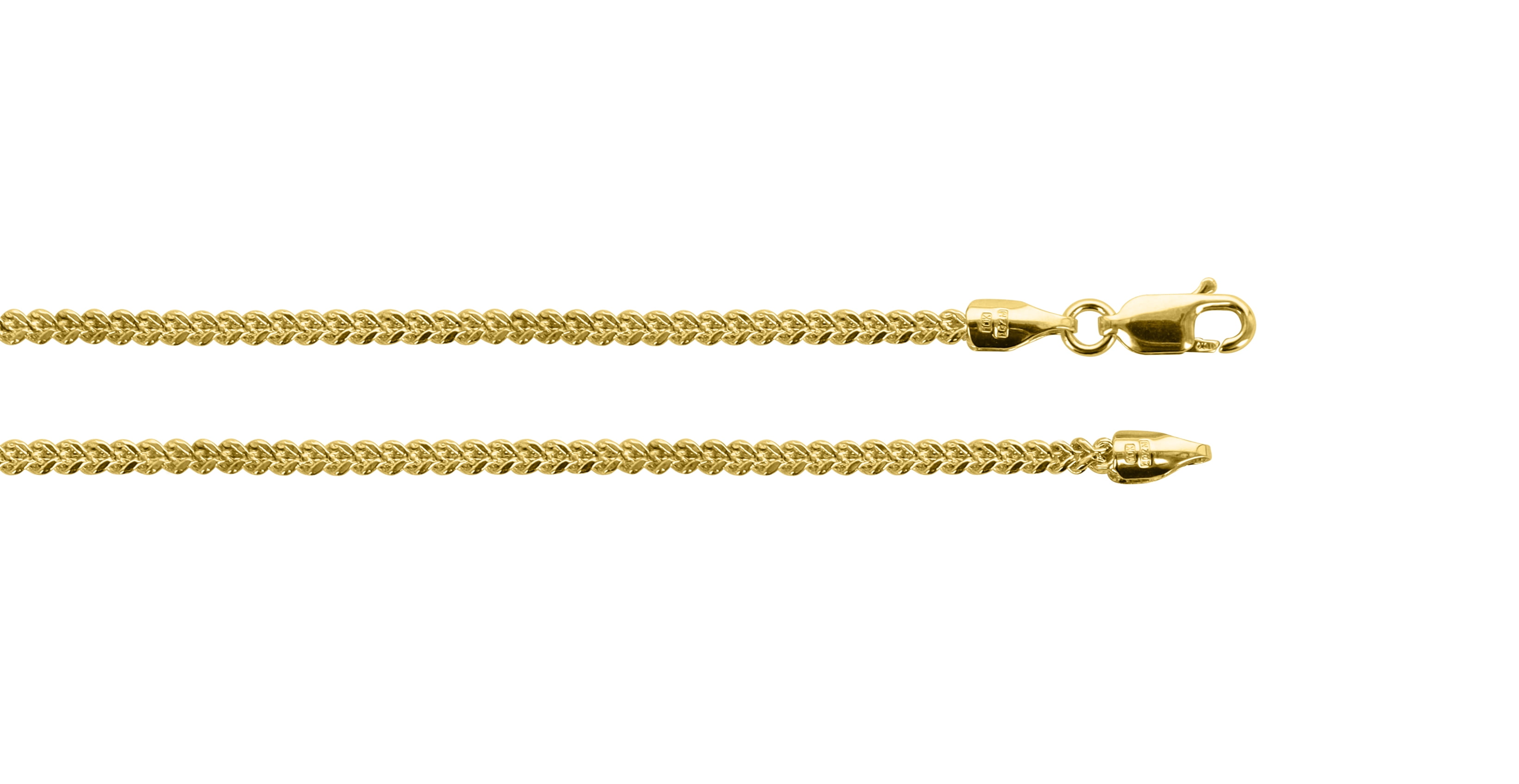 Brilliance Fine Jewelry 10K Yellow Gold Adult Franco Chain 22"