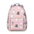 thumbnail image 1 of Artistic Cat Print Student School Backpack with Cartoon and Hand-drawn Cat Pattern Vintage Aesthetic Design Book Bag, 1 of 6