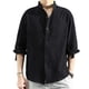thumbnail image 3 of Camisa informal holgada con botones para hombre, de algodón y lino, ideal para citas nocturnas. SG, 3 of 7