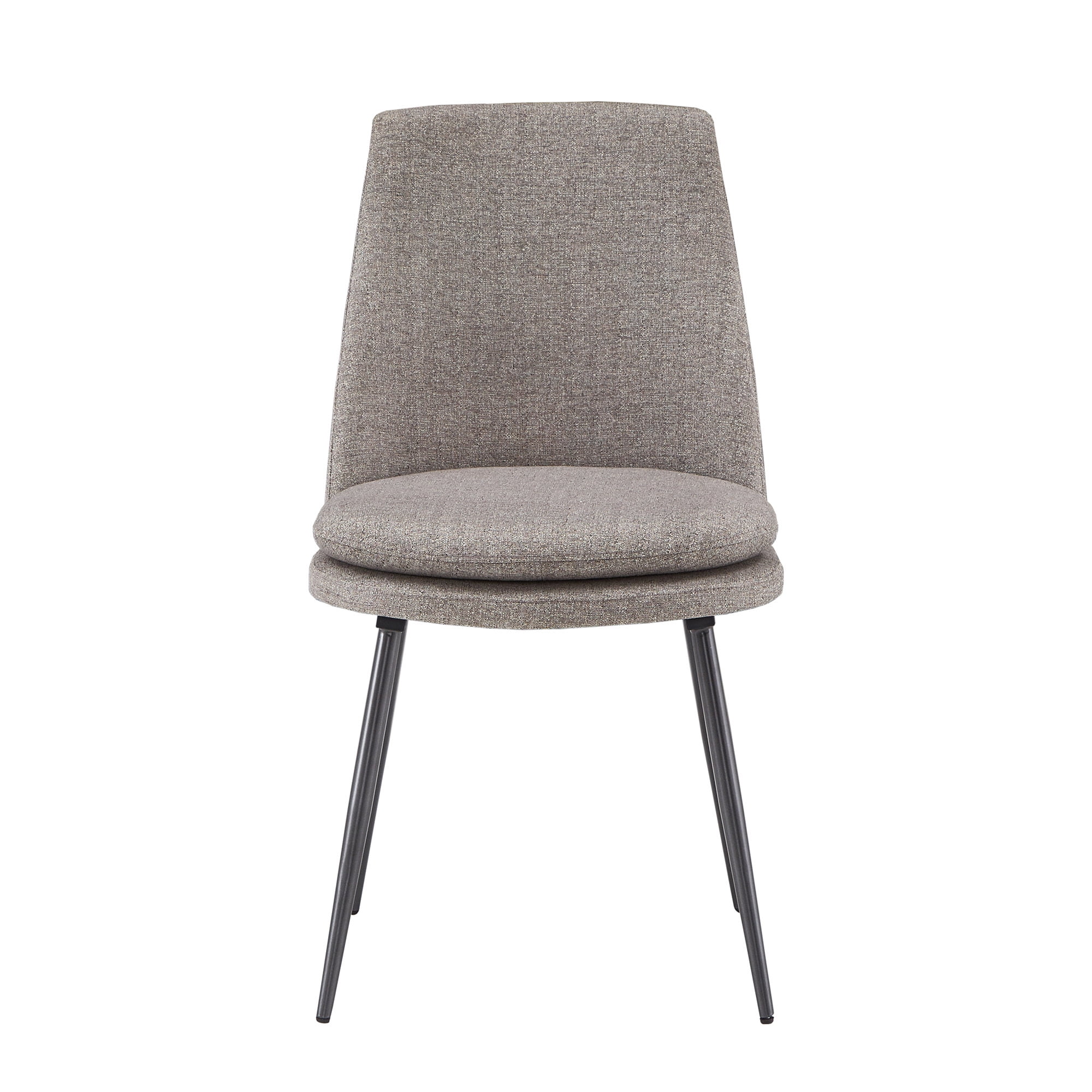Weston Home Aurthur Upholstered Dining Chairs, Set of 2, Dark Grey Chenille Fabric, Black Legs