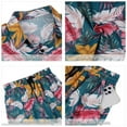 thumbnail image 4 of Fixha Men's Hawaiian Matching Set Tropical Summer Beach Button Down Short Sleeve Shirt and Shorts 2 Piece Outfits-Teal Plant L, 4 of 5