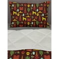 thumbnail image 3 of Mexican Comforter & Sham Bedding Set, Pattern with Traditional Cultural Elements Music Accessories Tequila and Saguro, 3 pcs Duvet Set Microfiber Filling Quilt, 5 Sizes, Multicolor, by Ambesonne, 3 of 4