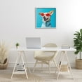 thumbnail image 3 of Stupell Industries Stylish Dog on Blue Animals & Insects Painting White Framed Art Print Wall Art, 24 x 24, 3 of 10