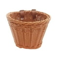 thumbnail image 3 of Aoanydony Wicker Kids Bike Basket Portable Front Wicker for Girls Boys Outdoor brown 21 x 17 x 16cm, 3 of 6