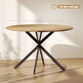 thumbnail image 3 of 47" Round Dining Table for 4 Kitchen Table with Steel Legs Brown and Black, 3 of 10