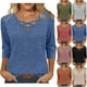 thumbnail image 1 of Sudaderas con capucha para mujer,Camiseta de manga 3/4 para mujer, cuello redondo, corte holgado, informal, tela de imitación, ideal para el hogar y el día a día, sopatenor, 1 of 6