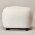 thumbnail image 2 of KINWELL 23" Wide Linen Blend Upholstered Ottoman, Textured Weave Footrest with Soft Padded Seat, Mid-Century Modern Footstool for Bedroom, Entryway or Living Room, Ivory, 2 of 11