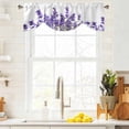 thumbnail image 4 of Tie Up Valances for Windows, Spring Purple Lavender Adjustable Valance Curtains Window Treatment for Living Room, Pastoral Botanical Floral Botanical Rod Pocket Kitchen Curtains & Drapes 60x18 Inch, 4 of 9