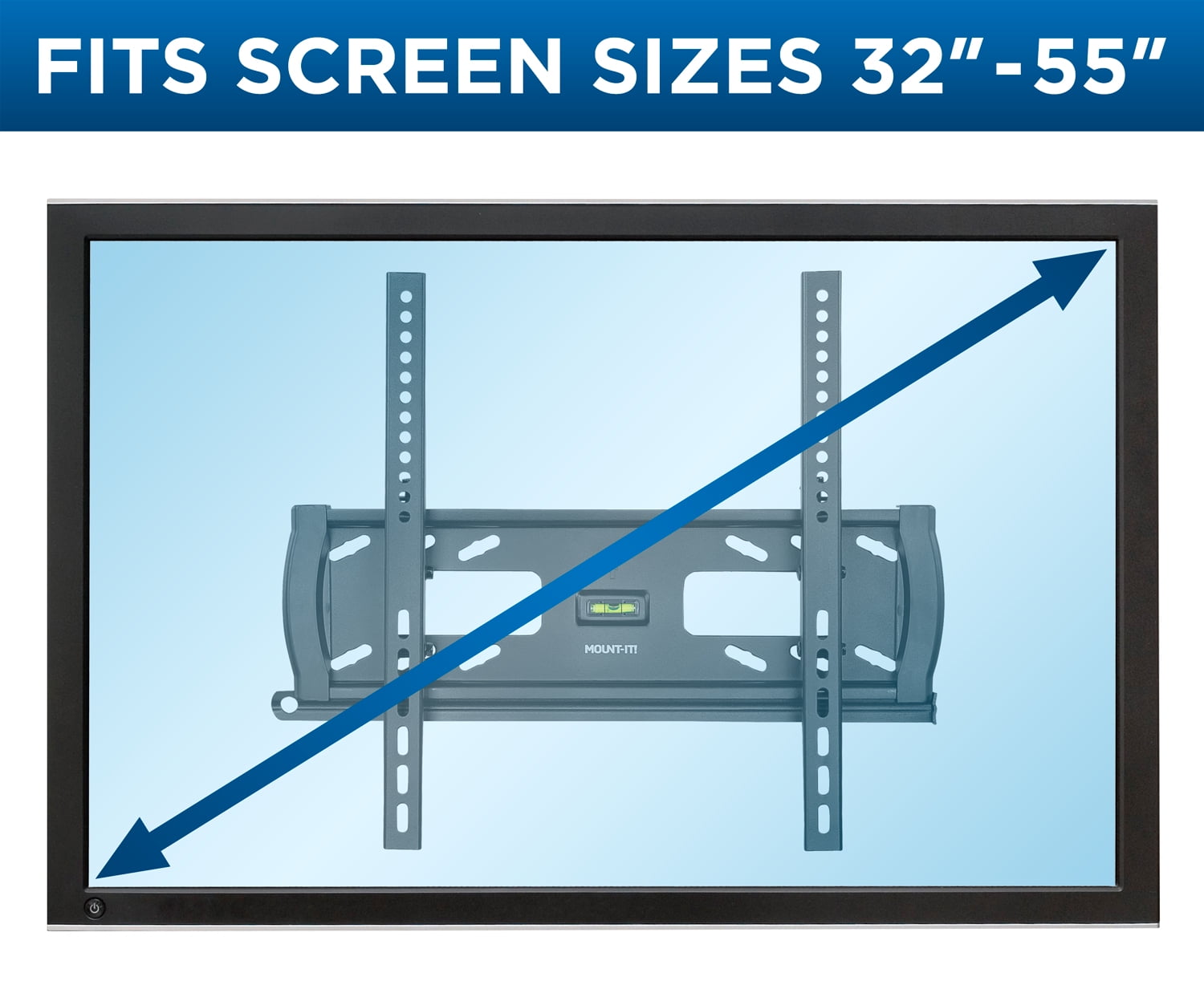 Mount-It! Lockable Anti-Theft Tilting TV Wall Mount, Fits 32"to Max 55"  TVs, Capacity 99 lbs.