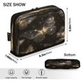 thumbnail image 3 of Pencil Bag with Magnetic Foldable Base Large Capacity Stand-Up Pencil Case Durable Nylon Pen Pouch Gold Glowing Butterfly, 3 of 7