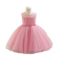thumbnail image 2 of WOLLED Flower Girls Princess Tutu Tulle Dress Toddler Wedding Pageant Party Holiday Ball Gown Baby Sleeveless Formal Dress for 1-7 Years Old, 2 of 11