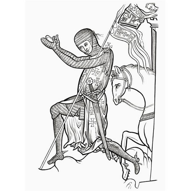 Posterazzi DPI1877890LARGE Knight In Armour Praying Before Going Into Battle From The Book Short History of The English People by J.R. Green Published London 1893 Poster Print, 24 x 34 - Large