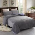 thumbnail image 2 of Jin Mai Lan Solid Gray Polyester heavy thick blanket Bed Blankets, King, Gray, 3-Pieces, 2 of 5