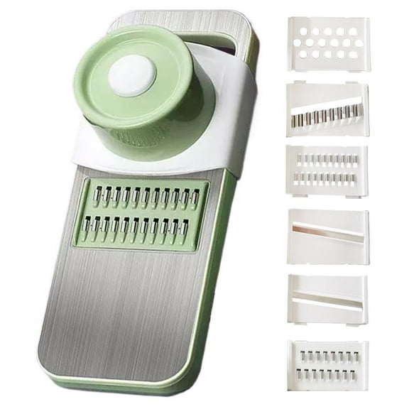 Multifunctional Vegetable Cutter,Adjustable Vegetable Cutter with Stainless Steel Blades,6 Blades Portable Chopper,Home Essentials & Kitchen Gadgets,for Carrot/Garlic/Potato/Cucumber/Onion