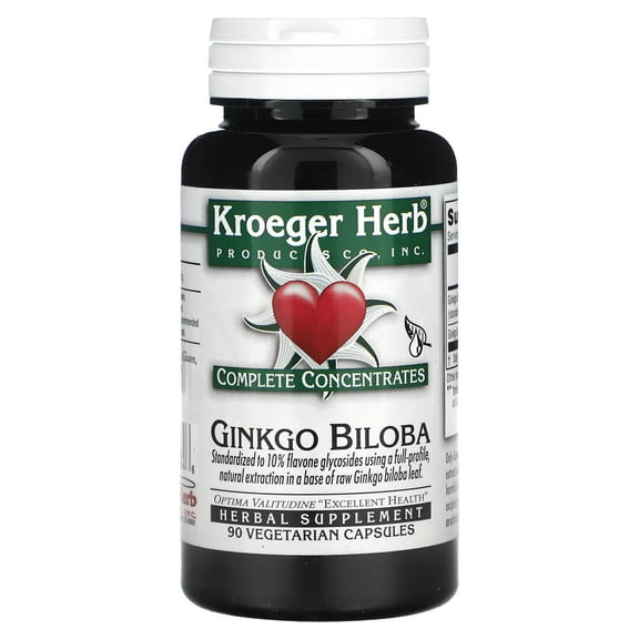 Kroeger Herb Co Complete Concentrates, Ginkgo Biloba, 90 Vegetarian Capsules
