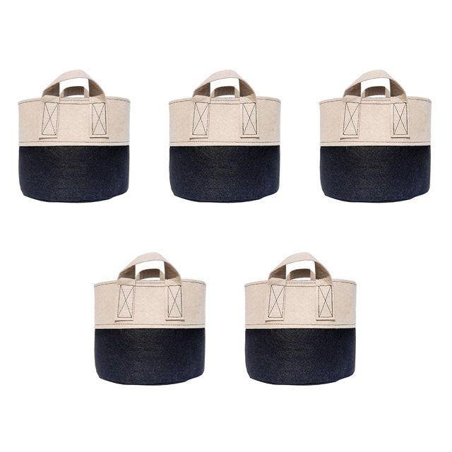 Advancent 5 bolsas de tela resistente para plantar árboles, duraderas y duraderas, macetas de cultivo de tela Jardín y Patio Doble hechizo de camello D18*H15