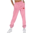 thumbnail image 2 of Wlynlyn Womens Sweatpants Fall Winter High Waisted Hear Print Workout Running Jogger Pants Fleece Lined Baggy Lounge Pants, 2 of 6