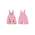 thumbnail image 2 of RUINIXCW Toddler Girl Boy Back to School Overalls Shorts Kids Pre Kindergarten Outfits Baby Boys Girls First Day of School Outfit Pencil Apple Letter Embroidery Adjustable Strap Fall Summer Jumpsuit, 2 of 9