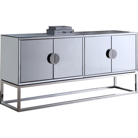Meridian Furniture Marbella Solid Wood Sideboard/Buffet in Chrome