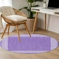 thumbnail image 5 of Purple Geometric 3.3ft Round Rug, White Greek Key Design Burlap Modern Art Non-Skid Rubber Backing Large Area Rugs - Living Room Bedroom Home Office, Indoor Floor Mat Carpets Washable Rug, 5 of 9