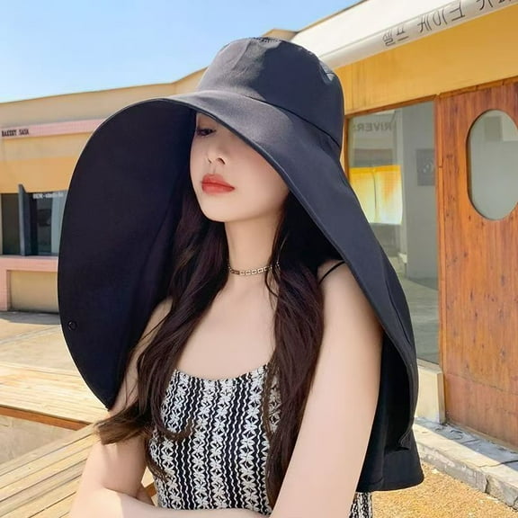 Sun Hats for Women Sun Protection Wide Brim Shawl with Neck Flap Hiking Visor Hat Outdoor Summer Beach