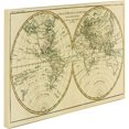 thumbnail image 2 of Trademark Art 'World Map in Two Hemispheres' Canvas Art by Charles Bonne, 2 of 2