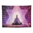 thumbnail image 5 of Fenyluxe  Meditation Zen Tapestry Spiritual Chakra Tapestry Yoga Aesthetic Wall Hanging Colorful Psychedelic Buddha Trippy tapestry Hippie Lotus Mural for Bedroom Décor 50x40inch, 5 of 6