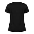 thumbnail image 5 of Women's T Shirts Soft Cotton Plain Tshirts Short Sleeve V Neck Fitted Casual Summer Tops Plus Size Basic Tees (L, Black), 5 of 8