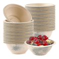 thumbnail image 1 of 100pcs Strong Disposable Paper Bowls,350ml Disposable Sugarcane Paper Bowls Brown Super Rigid Biode, 1 of 5