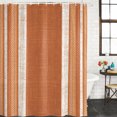 thumbnail image 4 of Small Stall Shower Curtain 36x78 Inch Narrow Half Size Vintage Burnt Orange Striped Bath Curtains Bathroom Decor, Farmhouse Modern Stripes Boho Waterproof Fabric Shower Curtain Set with Hooks 36 Inch, 4 of 7