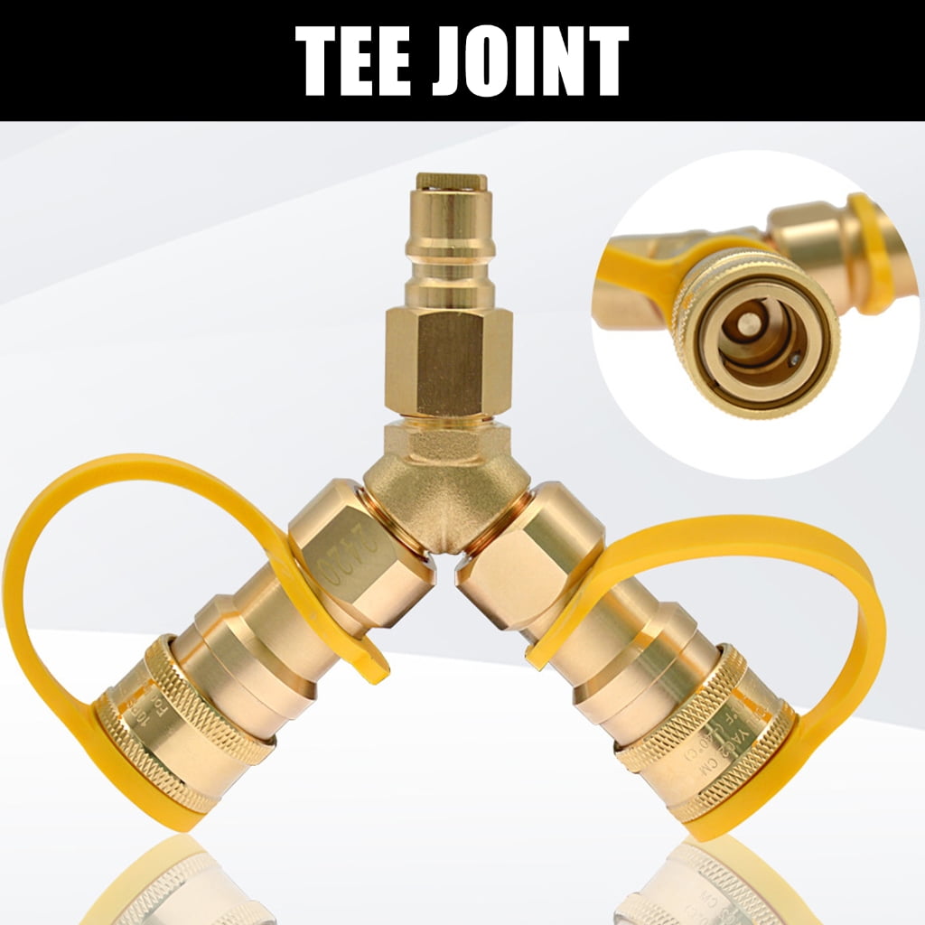 ZPAQI Quick Connect 3/8 Y Splitter Adapter Quick Connect Way Propane Hose Fitting