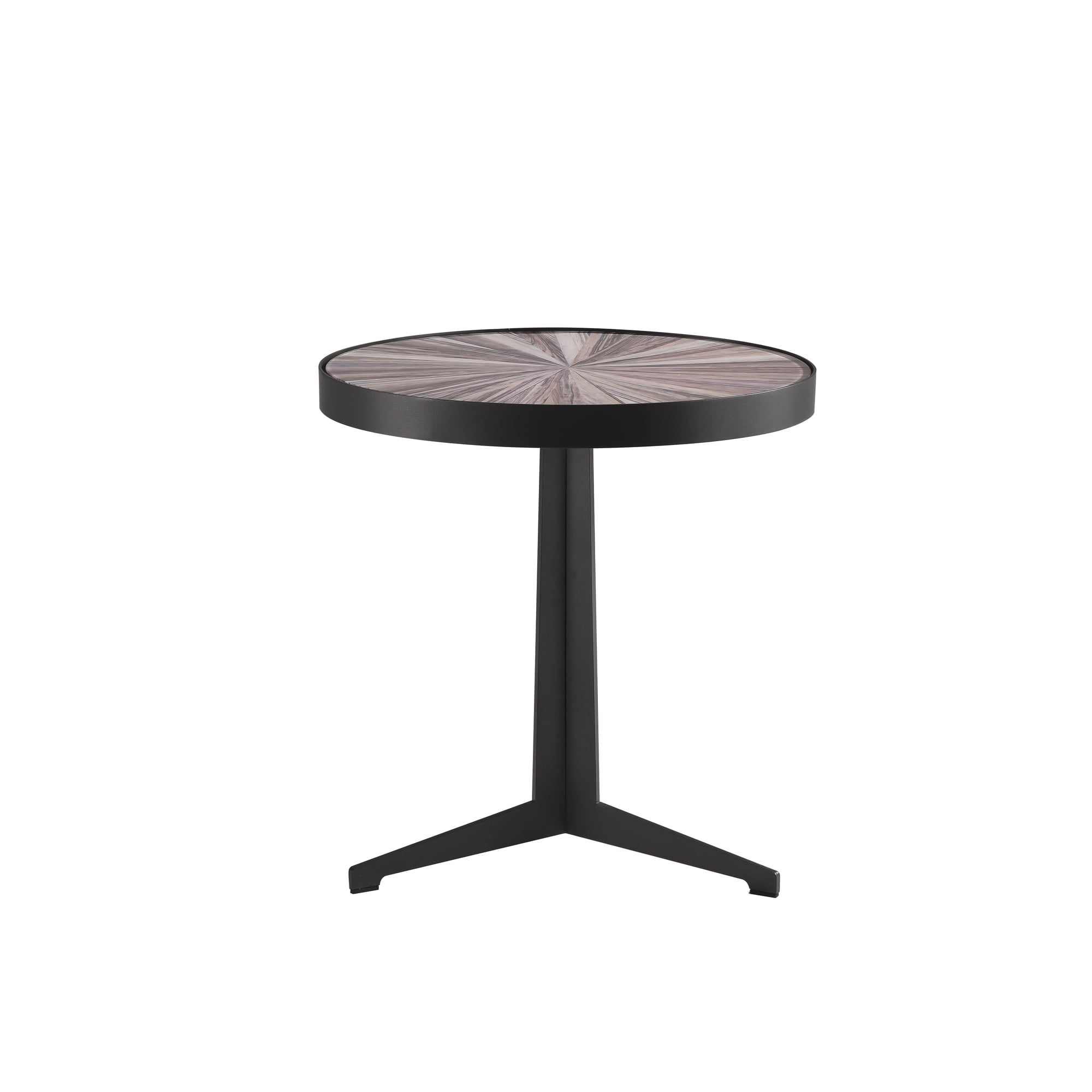 Beka Mid-Century Round Maroon Coffee Table Set with Tempered Glass Top - Set of 2