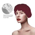 thumbnail image 2 of Kdxio Maroon Print Shower Cap for Women,Elastic and Reusable,Double Waterproof Layers Bathing Hat, 2 of 6