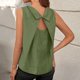 thumbnail image 4 of Tops Casuales sin Mangas para las Mujeres Color Sólido Cuello Redondo Plisado Blusa sin Espalda, Tops de Color Sólido para las Mujeres Respirable Primavera Verano Diario, 4 of 8