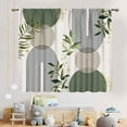 thumbnail image 3 of Mid Century Modern Curtains, Boho Aesthetic Green Tropical Palm Leaves Abstract Minimalist Geometic Arch Curtains Treatments for Bedroom Living Room Bathroom 2 Panels, 84"x63" Inch, 3 of 5