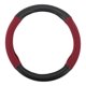 thumbnail image 1 of Cubierta de volante de PU de Unique Bargains, protector de volante de coche de ABS de 14.96" patrón de fibra de carbono negro y rojo, 1 pieza, 1 of 6