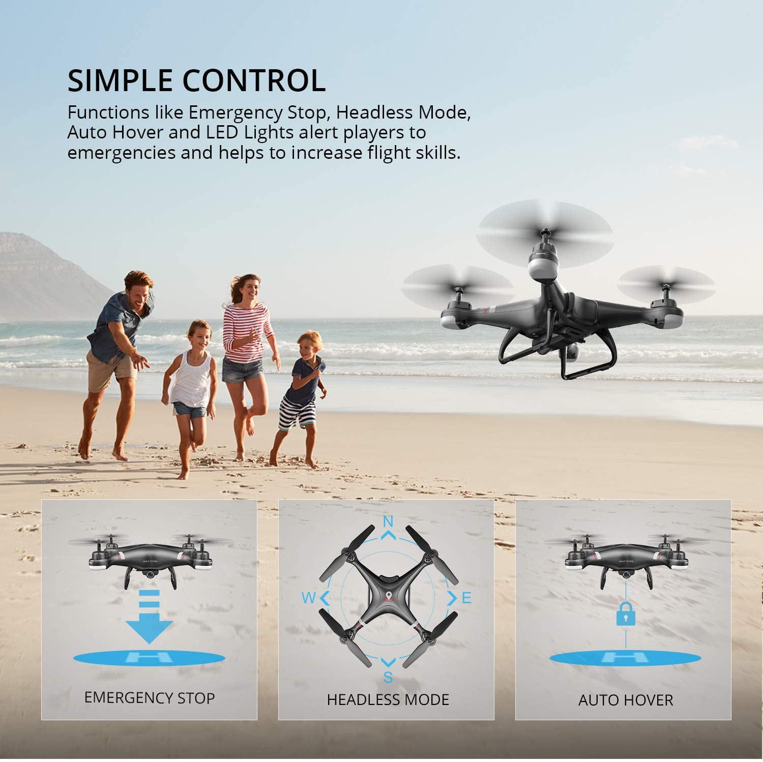 Holy Stone HS110G GPS Drone with 1080P Camera for Adults and 