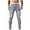 Gray, variant on Men's Long Jeans Pant Fashion Ripped Design Jeans Casual Perforated Patch Trousers Pocket Solid Color Elastic Tight Fitting Small Leg Denim Pants