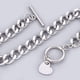 thumbnail image 2 of Pulsera de cadena de acero inoxidable 304 (1 unidad) con cierre de palanca y dije en forma de corazón, para mujer y hombre, de color plata., 2 of 2