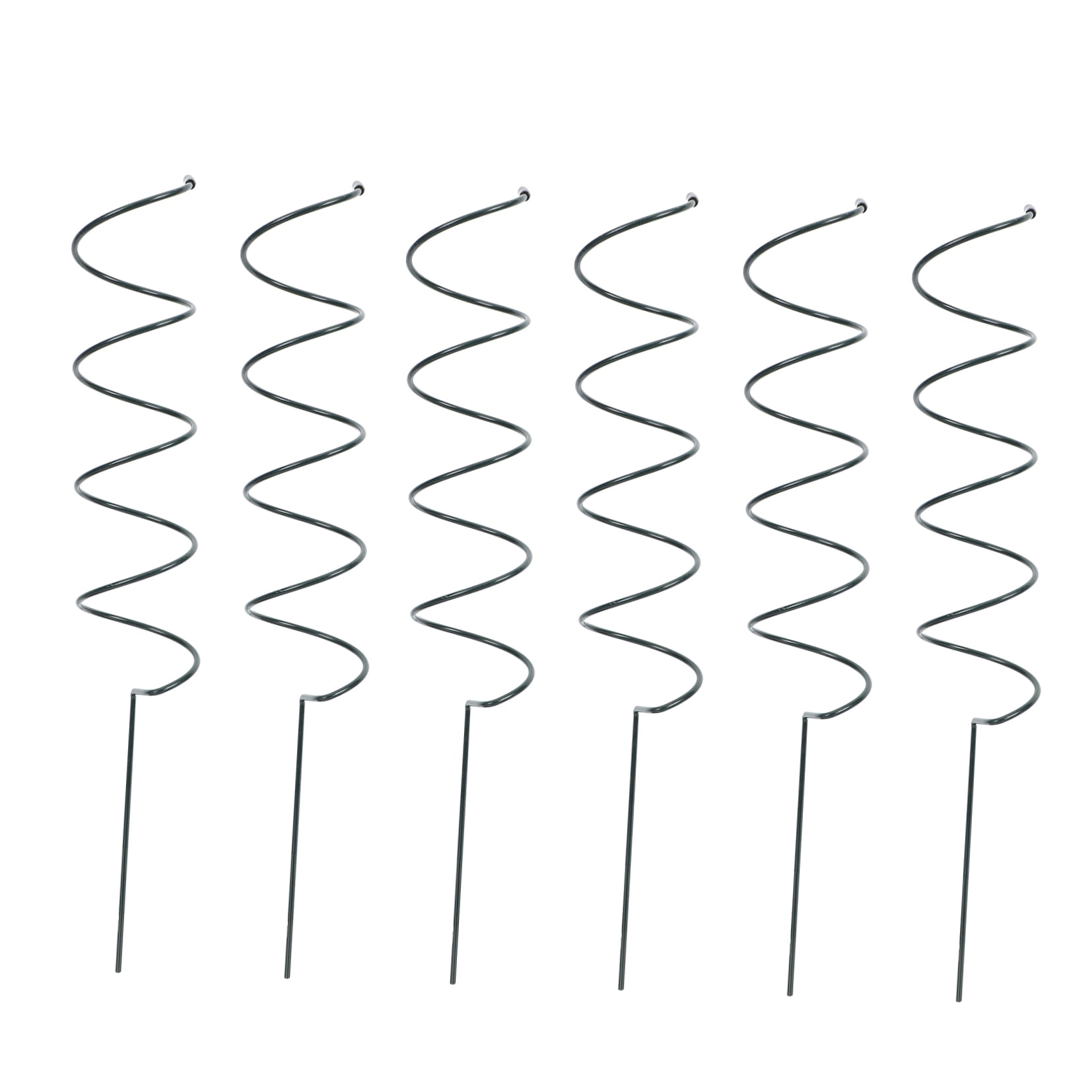 6 Pcs Support Frame for Flower Plant Holder Spirals Poles Green