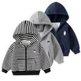 thumbnail image 3 of Chenyin Toddler Baby Hooded Sweatshirt Jacket for Boys Long Sleeve Sweatsuit Tops 1-7 Years Boys Zipper Spring Fall Thicken Tracksuit Coats for Kids, 3 of 9