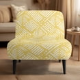 thumbnail image 2 of HELLHERO Yellow Tribal Pattern Dustproof Stain Protection Armless Accent Chair Cover Elastic Bottom Armless Slipper Chair Covers Without Arms for Armless Chair, 2 of 7