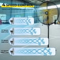 thumbnail image 3 of 30inch Heavy Duty Industrial Pedestal Fan, BLDC Motor, 3200-8800CFM, Remote Control, 4-Speed, 3 of 9