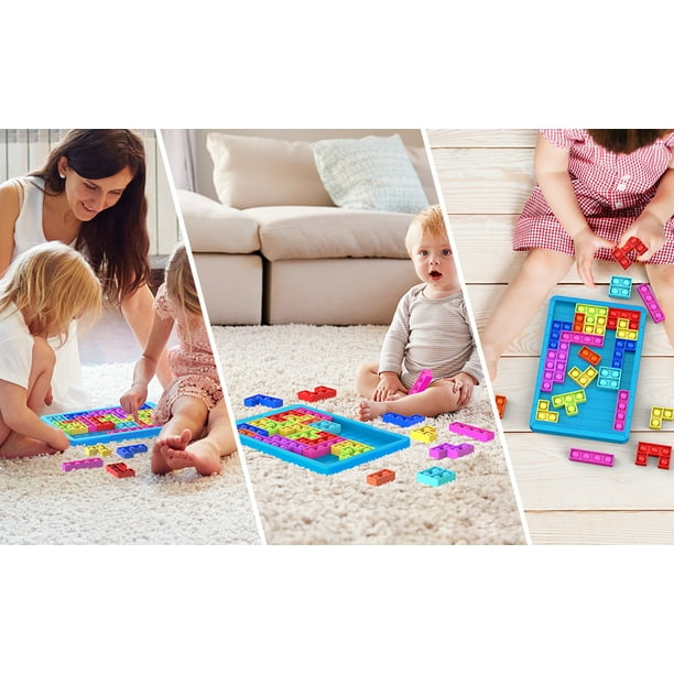 SHTUUYINGGidget Toys - Jouet sensoriel Bubble Fidget à bulles de grande  taille - Jouets anti-stress en silicone pour soulager l'anxiété et l'autisme,  Jeux de puzzle pour enfants et adultes (Bleu) 